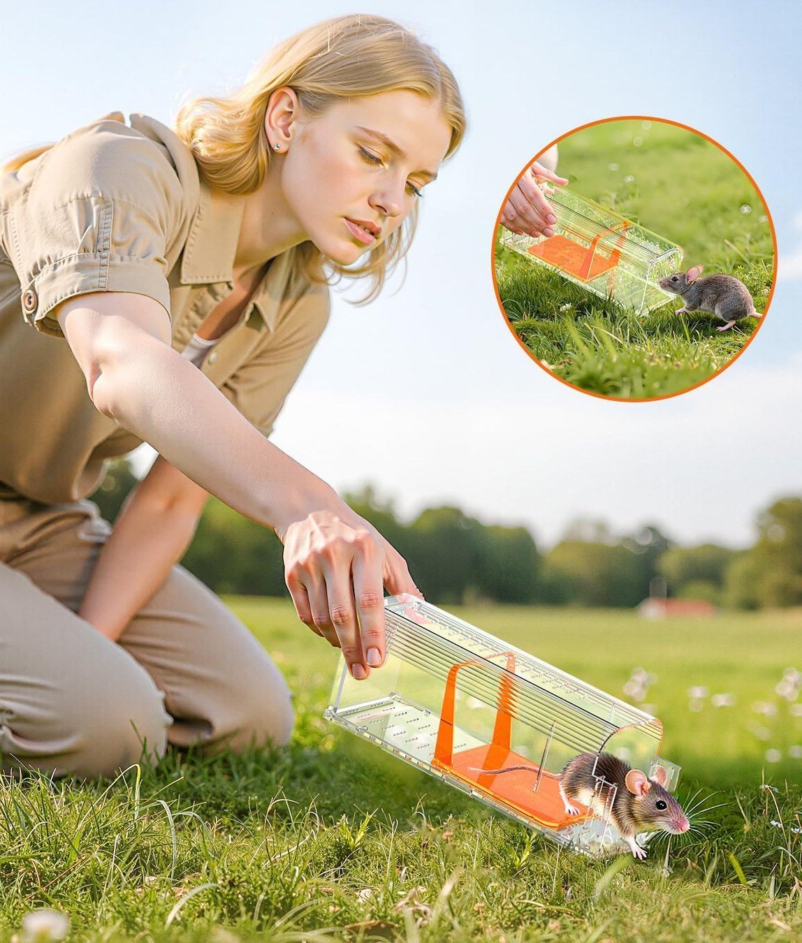 TAKRINK „Vivid” élvefogó egércsapda – állatbarát, átlátszó megoldás egerek humánus befogására - Image 2